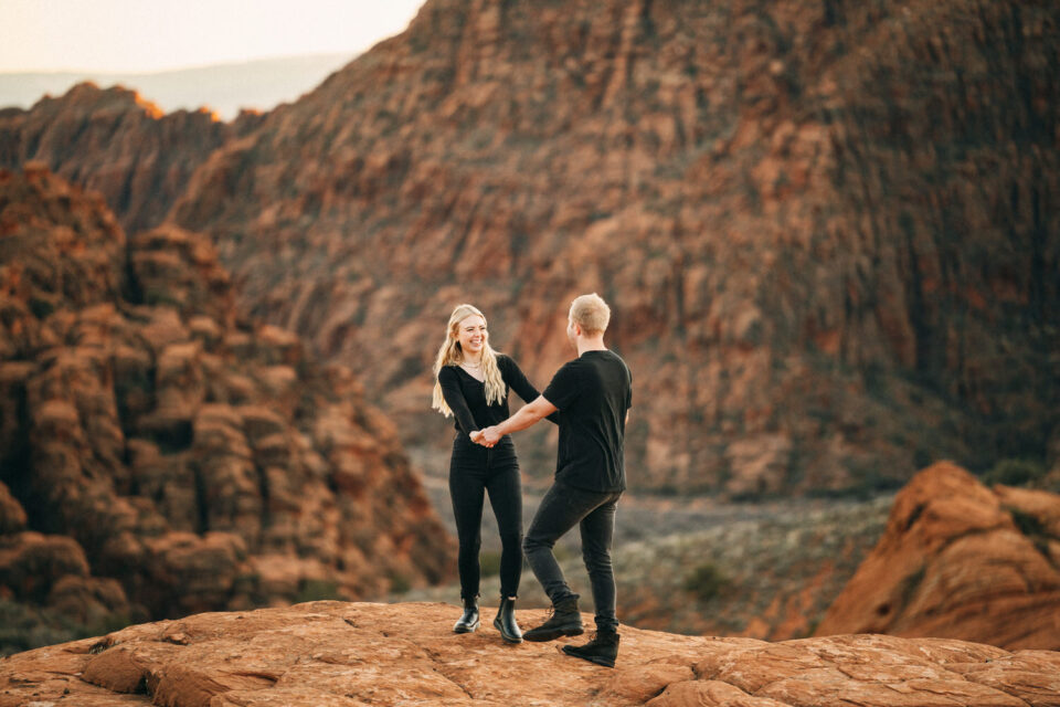 Engagement photos in southern utah snow canyon